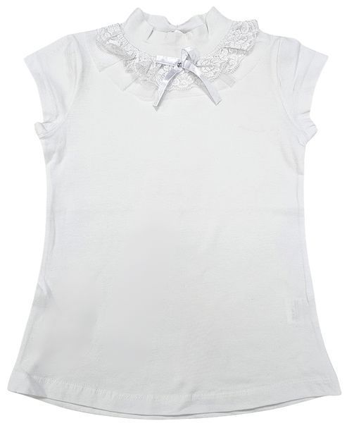 Блуза біла з коротким рукавом 51833 фото